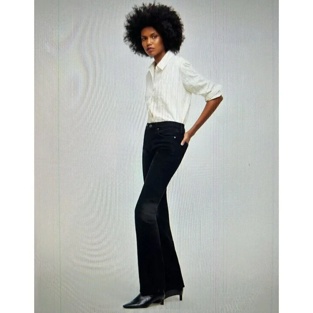 Madewell Womens Mid-Rise Full Length Kick Out Black Denim Jeans Size 32 - Picture 3 of 15